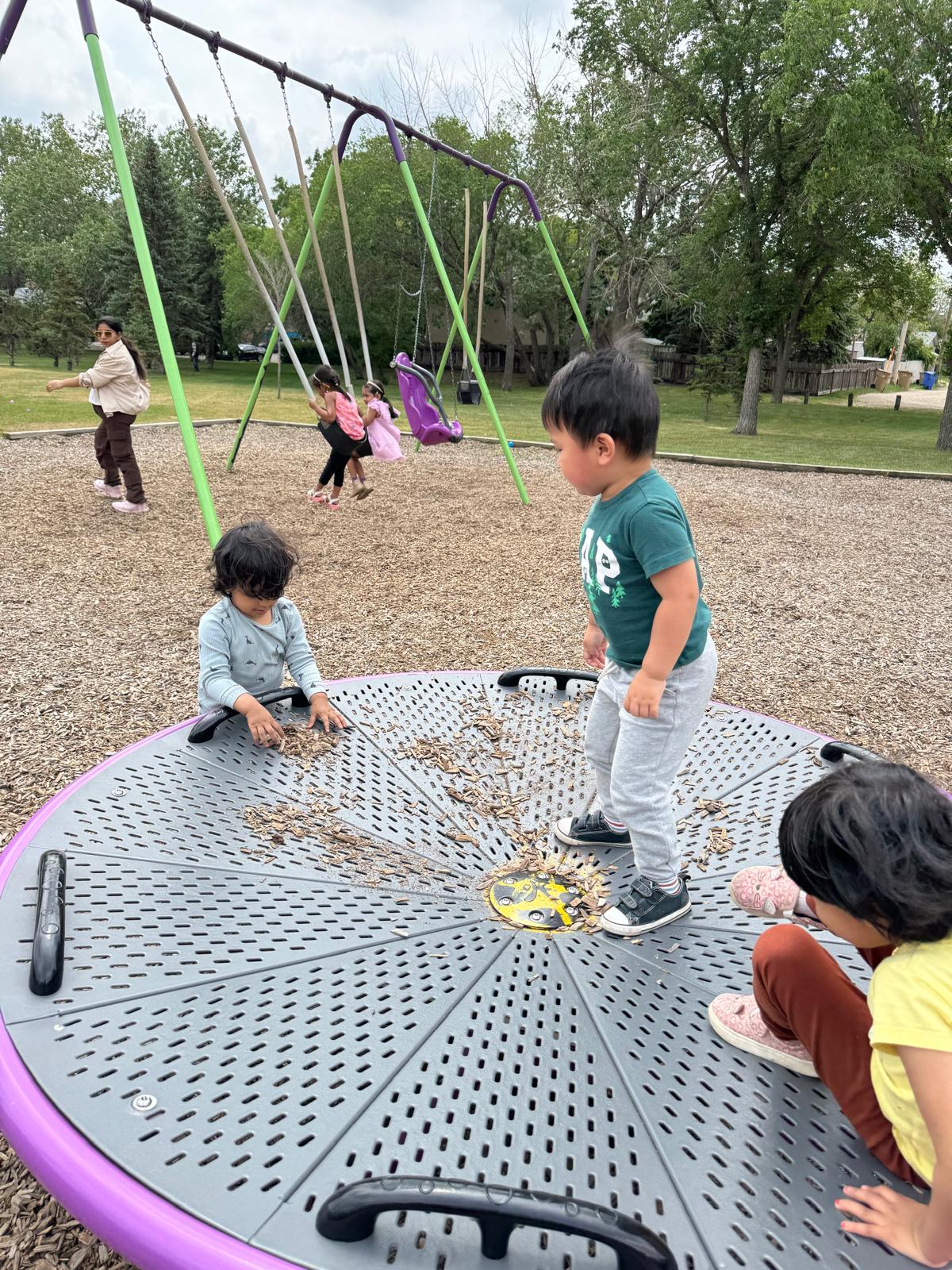 Play in park activities at Little Flower Daycare Regina